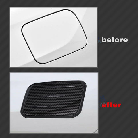 Set Carbon Fiber Style Exterior Side Mirror Stripe Door Handle Bowl Gas Tank Cap Rear Side Window Louvers Accessories Cover Trim Combo Kit, Compatible with Toyota Rav4 2019-2024