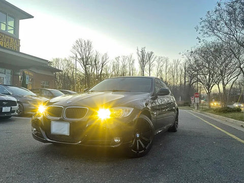 H7 COB Golden Yellow LED Light Bulbs for DRL Fog Lights