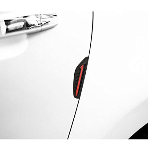 4 Pieces JDM Red Silicone Anti-Rub Car Door Edge Guard / Rear View Mirror Protector Stickers