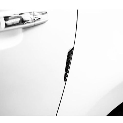 Black / Silver Real Carbon Fiber Car Side Door Edge Protection Guards Trim Sticker
