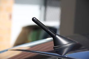 5" Black Real Carbon Fiber Aluminum Short Screw-On Mast Car Antenna