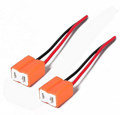 2x H7 Extension Wiring Harness LED Bulb Lights Lamp Female Socket Adapters