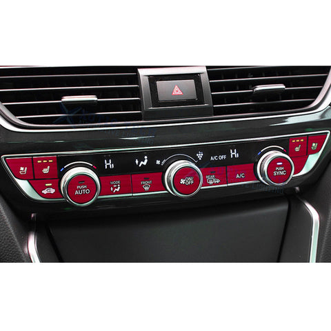 13Pcs Red Aluminum Center Dashboard Switch Cover Trim For Honda Accord 2018-2021
