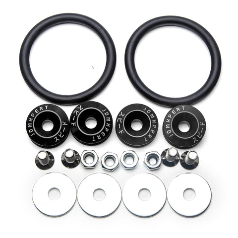 JDM Quick Release Fasteners Compatible with Car Bumpers Trunk Fender Hatch Lids (Black)