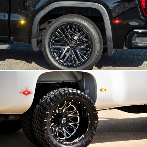 Smoked LED Fender Side Marker Light OE fit, Compatible with Chevrolet Silverado 3500 or GMC Sierra 3500 2001-2006, Sierra 1500 2500 HD 3500 HD or Silverado 1500 2500 HD 3500 HD 2007-2014