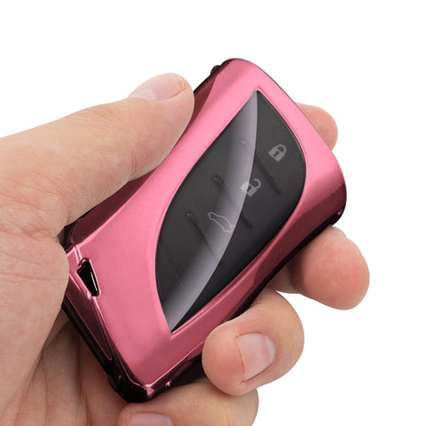 Pink Soft TPU Full Protect Remote Control Key Fob Cover For Lexus ES350 2018-up
