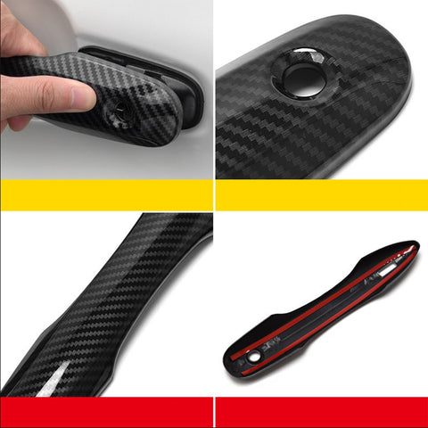 4pcs Carbon Fiber Pattern Car Door Handle Cover Protector Trim for Toyota Camry Corolla Prius Avalon 2016-2019 2022 2023 2024