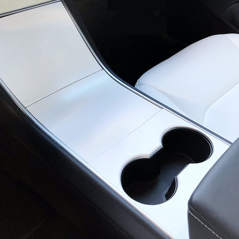 Matte Black / Matte White / Brushed Silver Cup Holder Center Console Vinyl Decal Sticker for Tesla Model 3