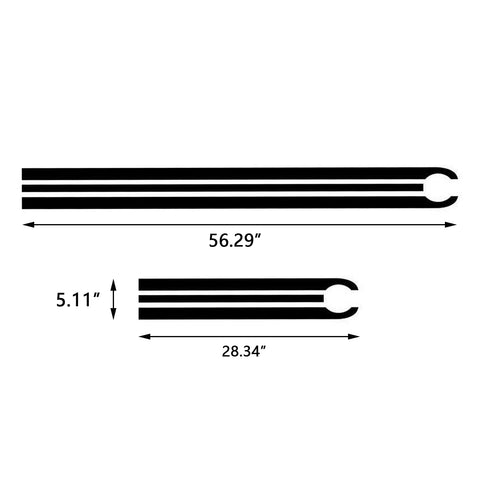 Black / Red JDM Hood Stripe Sticker Sporty Racing Car Body Rear Trunk Vinyl Decal Trim for BMW 1 2 3 5 6 7 Series