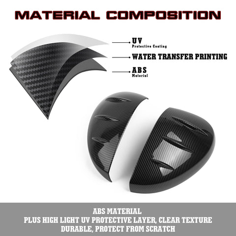 2Pcs Carbon Fiber Texture Rearview Side Mirror Cover Trim For Honda Civic 2022