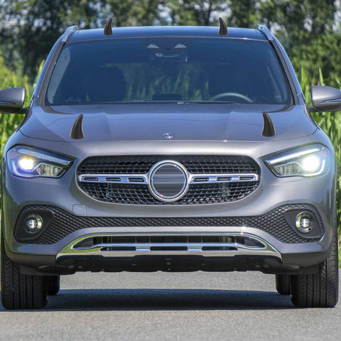 2Pcs Black Devil Bull Horn Antenna Roof Stickers Decor For Car Front Rear Bumper