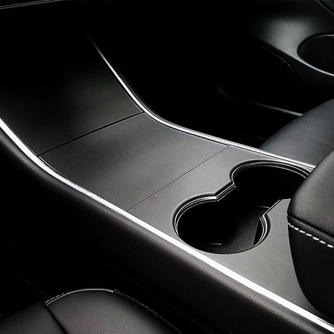 Matte Black / Matte White / Brushed Silver Cup Holder Center Console Vinyl Decal Sticker for Tesla Model 3