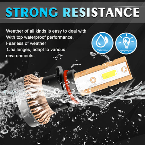 Set 2Pcs 60W LED Fog Light Bulbs Extremely Bright 3000K Ultra Amber PSX26W w/Fan