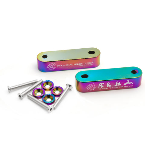 Red / Gold / Blue / Black / Neo / Silver Hood Spacer Riser Kit for Honda Civic Acura Integra, Aluminum Alloy Billet Car Hood Vent Spacer Riser Modification Set