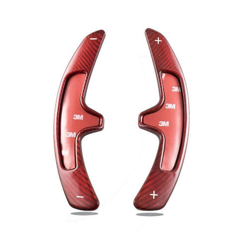Carbon Fiber PDK Paddle Shifter Extensions For 2009-16 Porsche 911 Boxster Cayenne Panamera Black/ Red