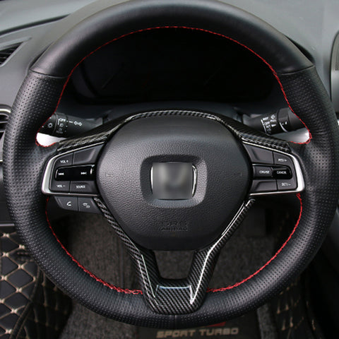 Car Steering Wheel Frame Cover Trim,Carbon Fiber Style,Compatible with Honda Accord 2018-2022(2pcs)