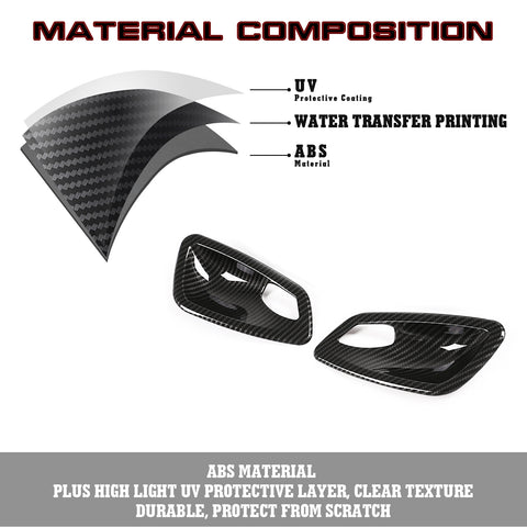 Inner + Exterior Red Door Handle Bowl Cover Trim For BMW E92 E93 335i M3 Coupe