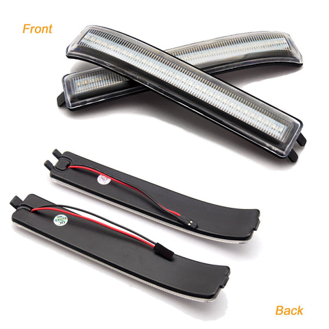 2x LED Clear Lens / Smoked Lens Side Mirror Marker Turn Signal Parking Light for Ford F-150 & Raptor 2009-2014 - Chrome Housing