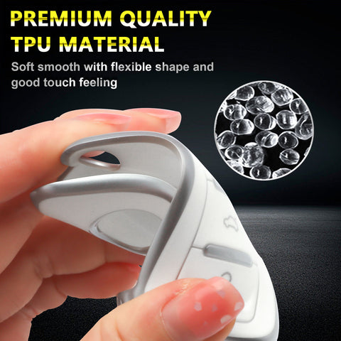 Key Fob Cover for VW Volkswagen Golf GTI Passat Beetle Tiguan Polo EOS Jetta MK1-MK6 3 Buttons,Soft TPU Full Protection Key Shell Case Smart Remote Entry,White
