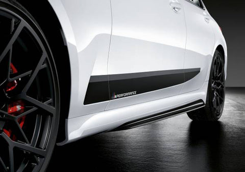 2pcs for BMW G20 Side Skirt Stripe Vinyl Sticker, M-Performance Car Door Sill Decal, Auto Body Lower Door Panel Molding Trim, Matte Black
