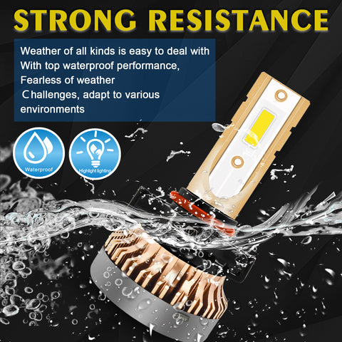 H16 5202 PSX24W LED Fog Driving Light Bulb with Super Bright COB LED Chips Replace for Daytime Running Light DRL Fog Light Lamp Bulbs, 3000K Golden Yellow