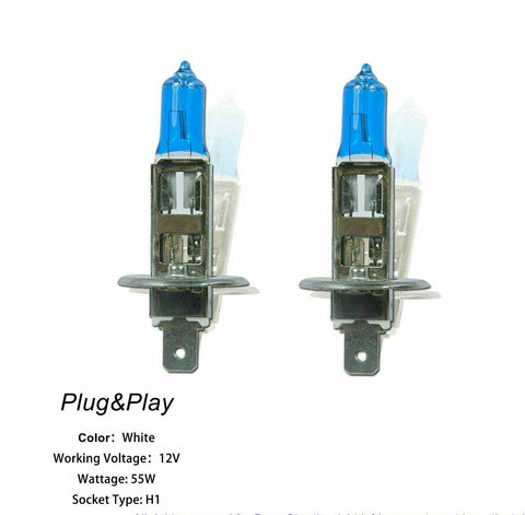 2pc H1 Fog Light Headlight High Beam Halogen Bulb Kit 6000K HID Xenon White Super Bright