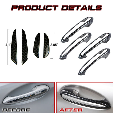 Carbon Fiber Style Door Handle+Door Edge Protect Trim For BMW 5 Series G30 2018+