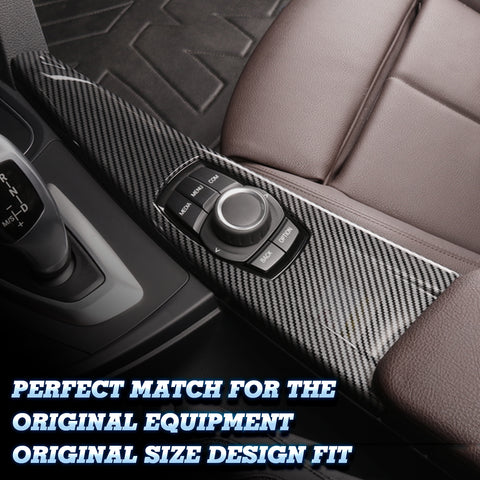 Carbon Fiber Pattern Inner Center Console Multimedia Panel Frame Cover Trim For BMW 3 4 Series F30 F33 F34 F36, M3 M4 F80 F82