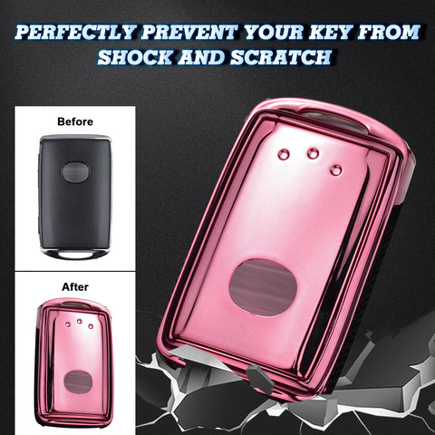 Pink Soft TPU Full Protect Remote Smart Key Fob Cover Case For Mazda 3 2019-2025