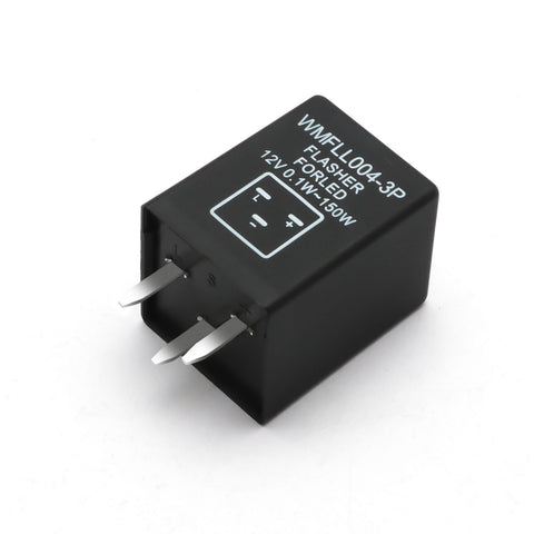 3-Pin EP28 12V Electronic LED Flasher Relay Fix Turn Signal Lamp Bulbs Blinker Hyper Flash Issue,Black