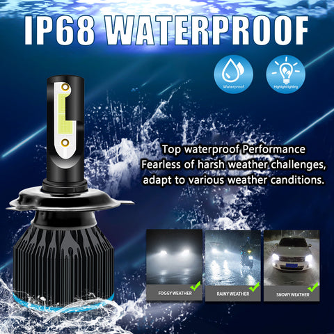 for Toyota Tundra 2014-2019 LED Headlight High Low Beam + Fog Light Bulb Package Kit Ice Blue 8000K