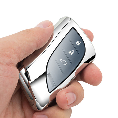 Silver TPU Full Protect Remote Control Key Fob Cover For Lexus ES350 2018-2022