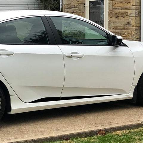 Car Side Skirt Stripe Vinyl Sticker Lower Door Panel Decal Molding Trim for Honda Civic 2016-2021, Black/Red