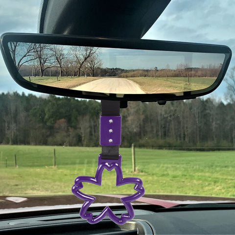 Purple Tsurikawa Handle Ring Sakura Shaped Japanese Car Warning Loop Decoration