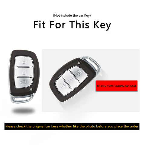 Matte Carbon Fiber Finish Full Sealed Key Fob Shell Case Protective Hard Cover for Hyundai Accent Santa Fe Elantra Tucson 3-Button Key