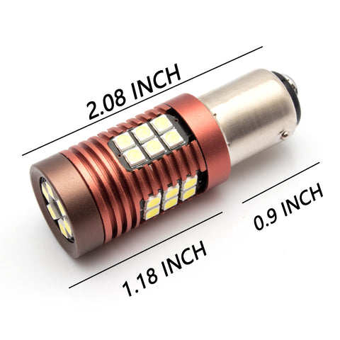 2x 30-SMD LED 1156 BA15S Bulb for Brake Tail Stop Light Front Rear Turn Signal Lamp Parking Backup Reverse Light DRL Error Free