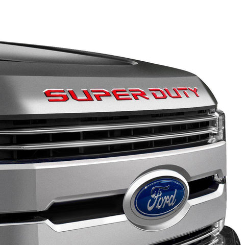 Brushed Aluminum Gold\ Brushed Silver\ Glossy Black\ Matte Black\ Glossy Red SUPERDUTY Front Hood Decal Sticker For Ford F350 2017 2018