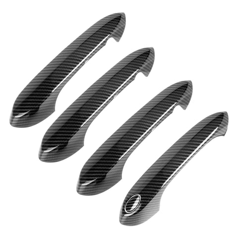 4Pcs Carbon Fiber Pattern Door Handle Cover Trim For BMW 3 Series 330i Sedan 2019-2021