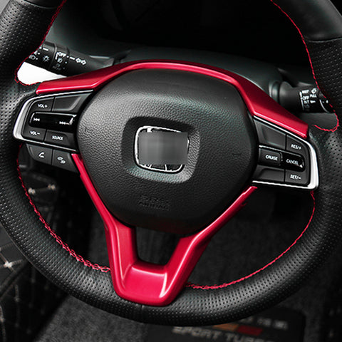 Car Steering Wheel Frame Cover Trim,Compatible with Honda Accord 2018-2022(Red 2pcs)