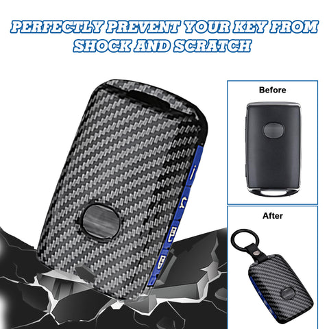 Carbon Fiber Texture Full Protect Remote Key Fob Cover For Mazda CX-9 2020-23