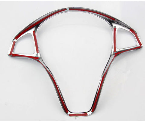 Xotic Tech Carbon Fiber Pattern/ Silver Chrome Steering Wheel Panel Cover Sticker for Mercedes Benz C E GLC 2014- 2017