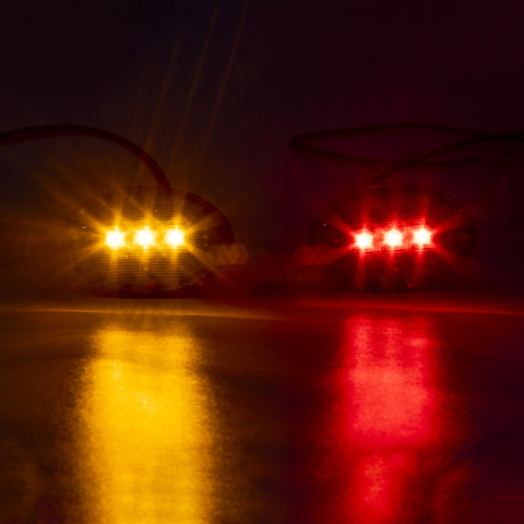 Smoked LED Fender Side Marker Light Exact Fit, Compatible with 1999-2014 Ford F250 F350 F450 Super Duty, Front Amber/Rear Red, 4pcs (Replace part # 8C3Z15442B F81Z15442CA)