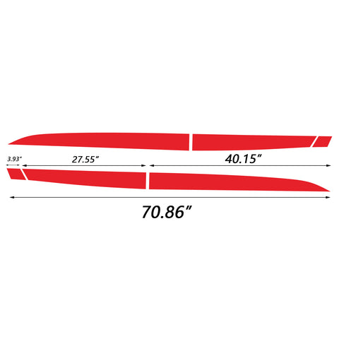 6pcs Red / Matte Black Vinyl Car Door Side Stripe Sticker Lower Door Panel Decal Molding Trim for Honda Accord 2018 2019