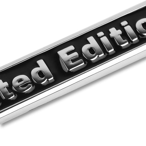 2pcs Universal Limited Edition Logo Emblem Metal Badge Sticker Decal for Side Fender Trunk Compatible with Most Cars (9.5cm x 1.5cm Black)