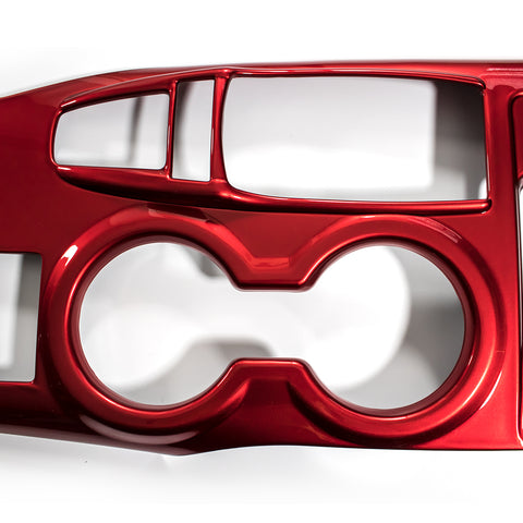 ABS Carbon Fiber / Red / Blue / Wood Gear Shift Frame Console Panel Trims Cover Cup Holder Decor Decal for Toyota Camry 2018-2024