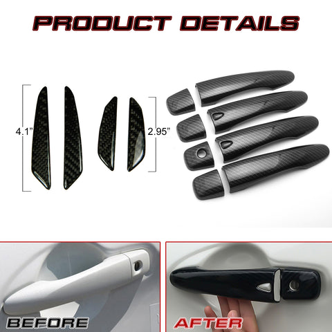 Carbon Fiber Style Door Handle+Door Edge Protect Trim For Nissan Maxima 2016-20