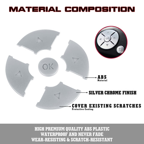 Car Interior Steering Wheel Button Decoration Cover Trim,Compatible with Mercedes C E S GLK-Class,W204 W212 W221 X204 (Chrome)