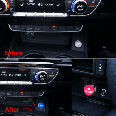 FIRE Missiles and Nitrous Cigarette Lighter Push Buttons Plug Replacement Covers, Fit Cars Trucks SUVs with 12V Power Source