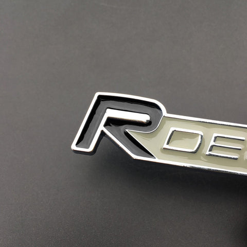 Silver/Black Metal R-Design Letter Emblem Trunk Lid Side Fender Decal Badge for Volvo