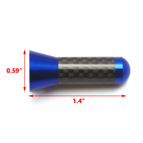 Carbon Fiber Blue Aluminum Antenna Roof Hood Mount Mast 1.4'' inch Screw Type AM/FM Radio Car Antenna Aerial JDM Replacement Universal Fit